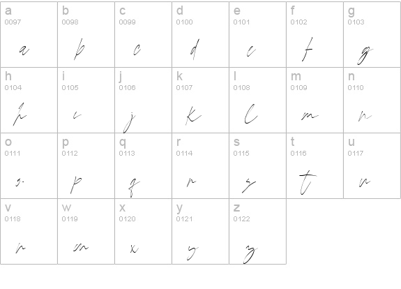 Arington | Vintage Signature Script lowercase a-z preview